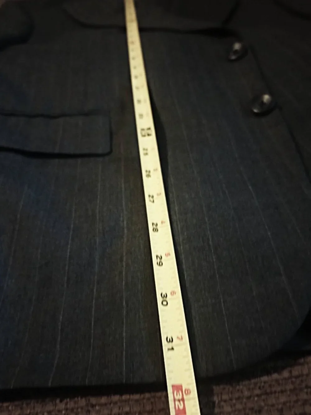Tom James Men Gray Pinstripe 2 Piece Suit  42S